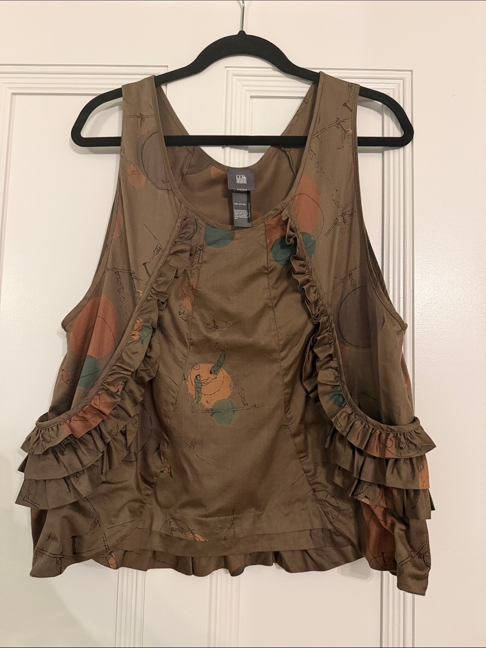 Sleeveless Ruffled Scoop Tank